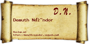 Demuth Nándor névjegykártya